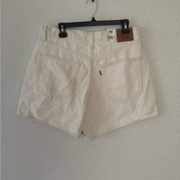Levi's White Jean Shorts High-Waisted Relaxed Fit - Picture 4 of 4